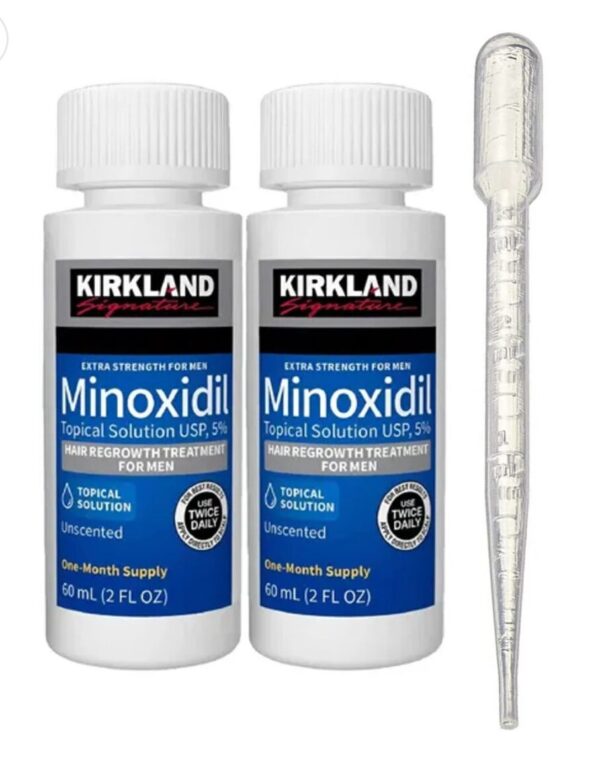 2 Botes - Minoxidil Kirkland Líquido 5% Barba & Cabello