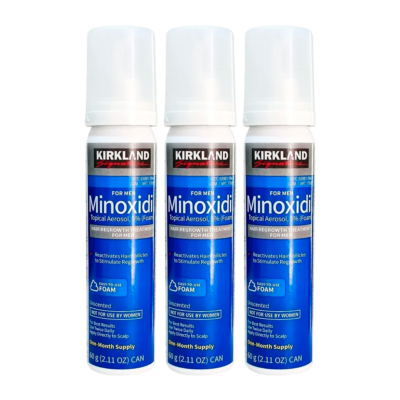 3 Botes - Minoxidil Kirkland Espuma 5% Barba & Cabello
